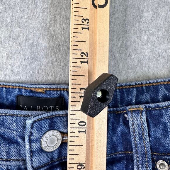 Talbots Ombre Jeans WMN 8 Wide Leg Cropped Gradient Denim Raw Hem Crop High Rise - Picture 8 of 10